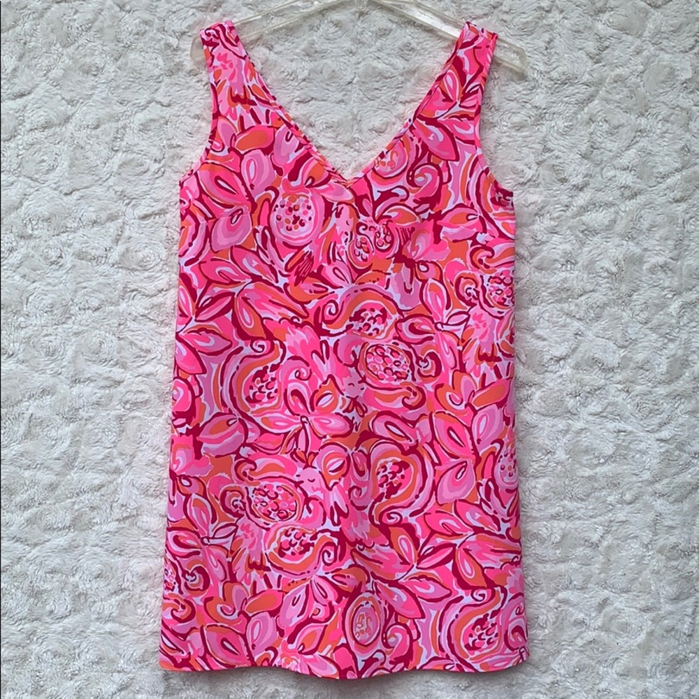 EUC Lilly Pulitzer Pink/Orange/White Shift Dress 2